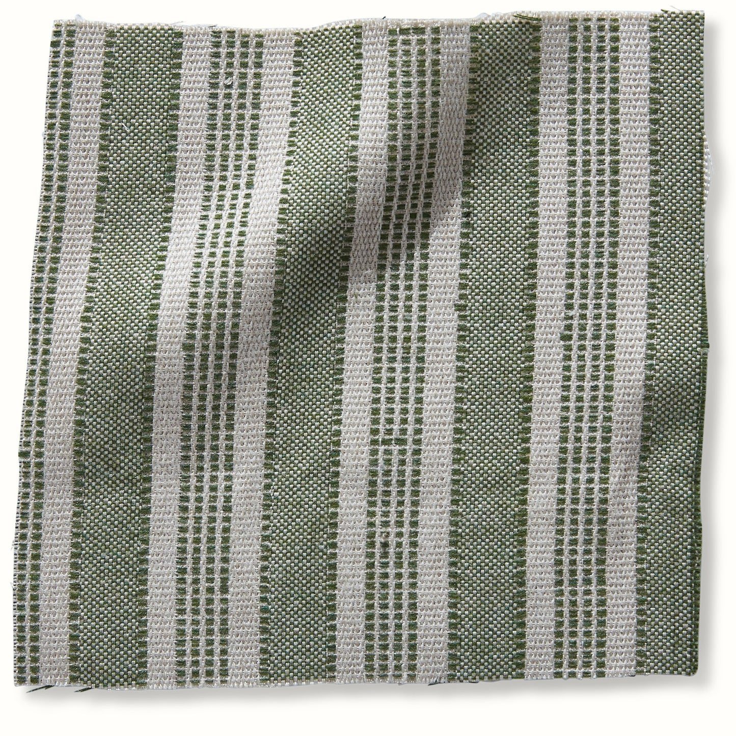 Pouf intérieur/extérieur en Peter Dunham Textiles Amida Vert sur Naturel