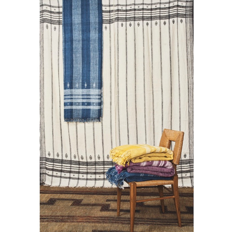 Couvre-lit indien Patna jaune