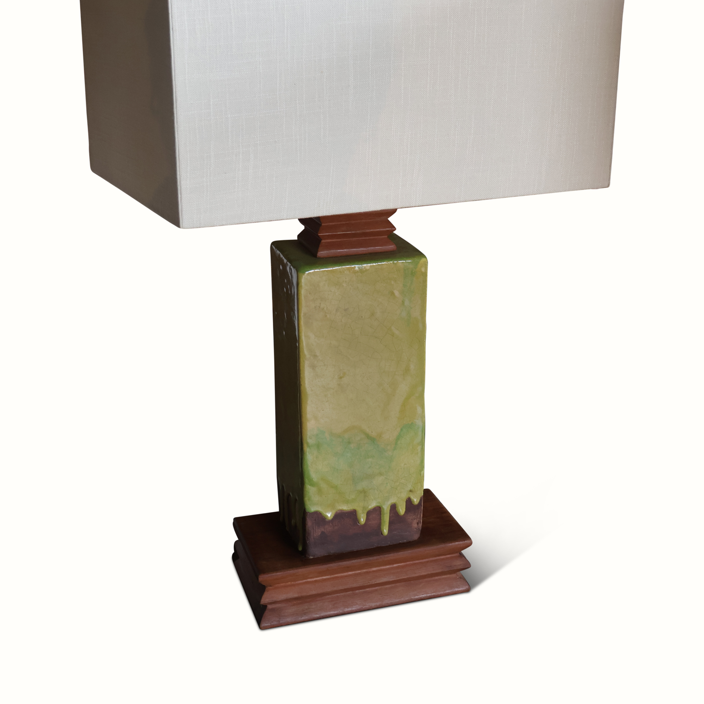 Paire de lampes en céramique et noyer de Paul Laszlo