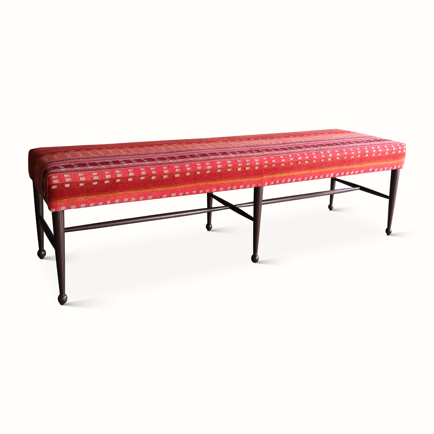 Banc Madison en textile de laine vintage