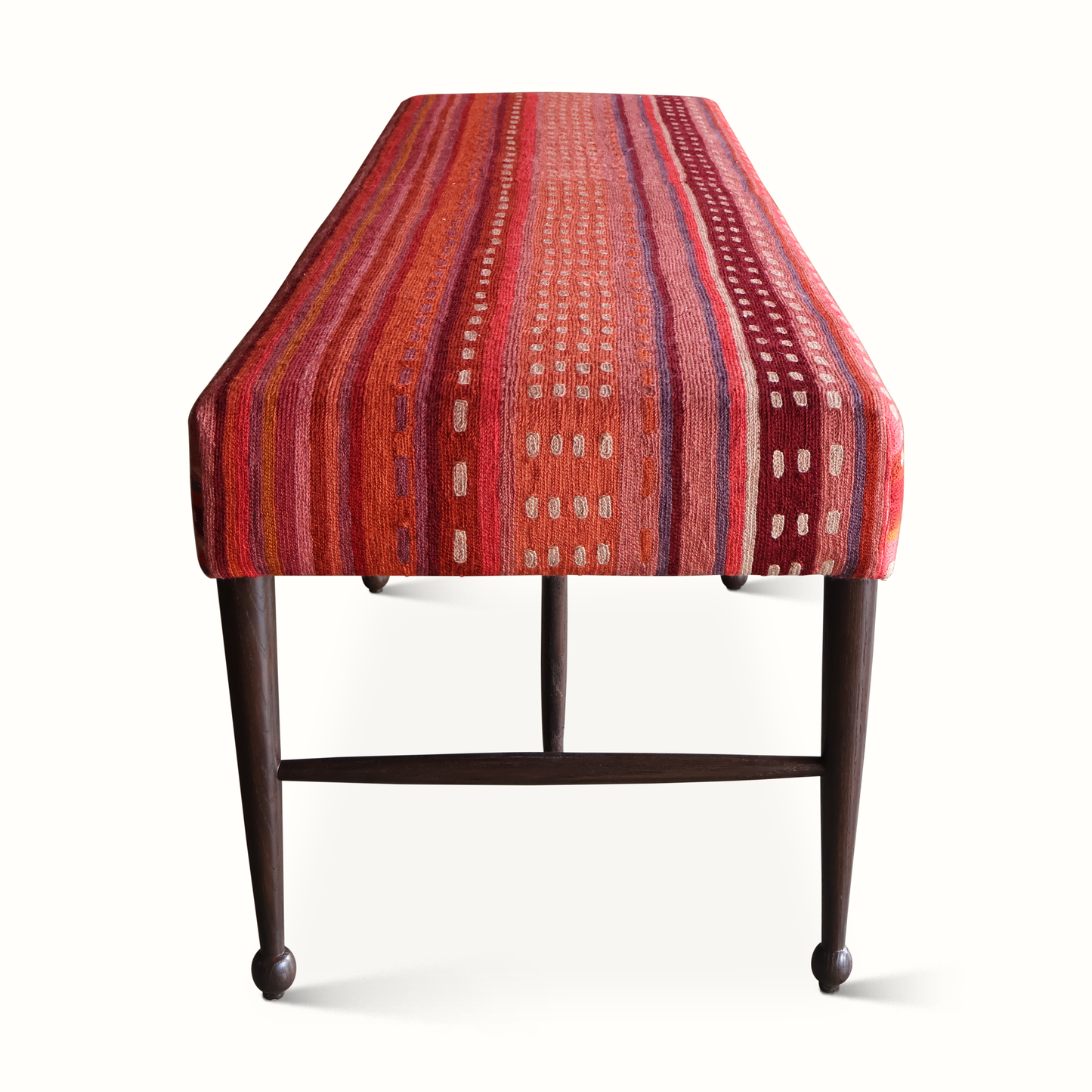 Banc Madison en textile de laine vintage