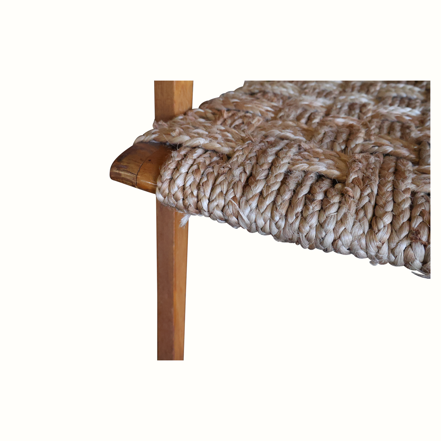 Paire de fauteuils en corde tressée française des années 1950