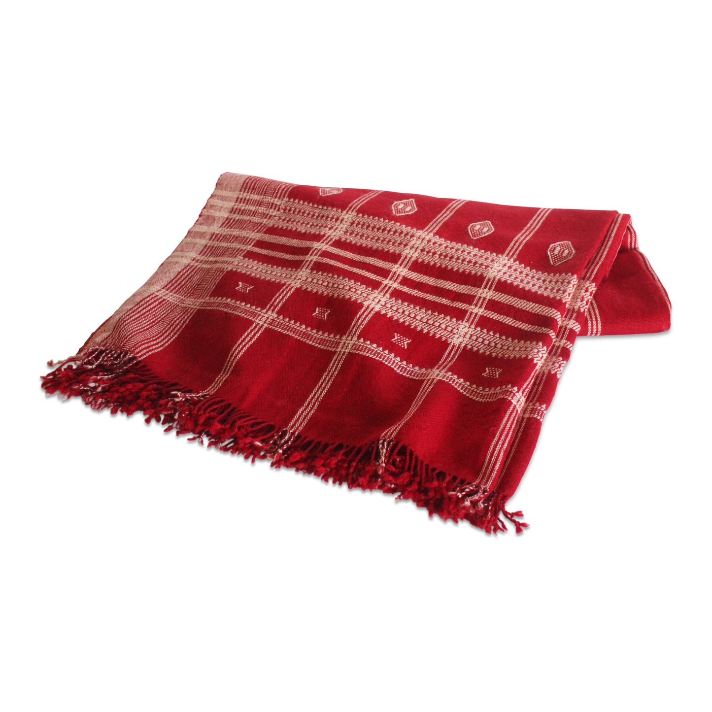 Couvre-lit indien original en rouge