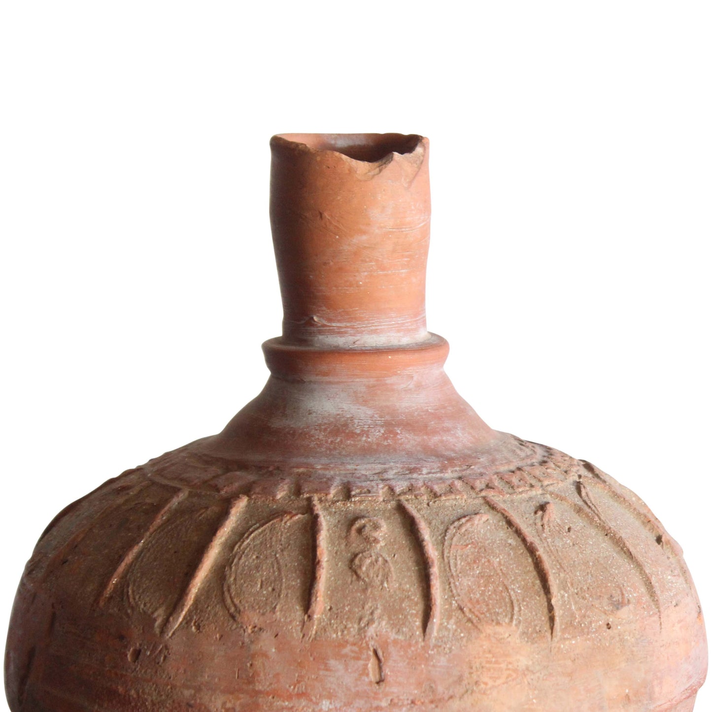 Vase en terre cuite sur support en fer, Inde, XVIIIe siècle
