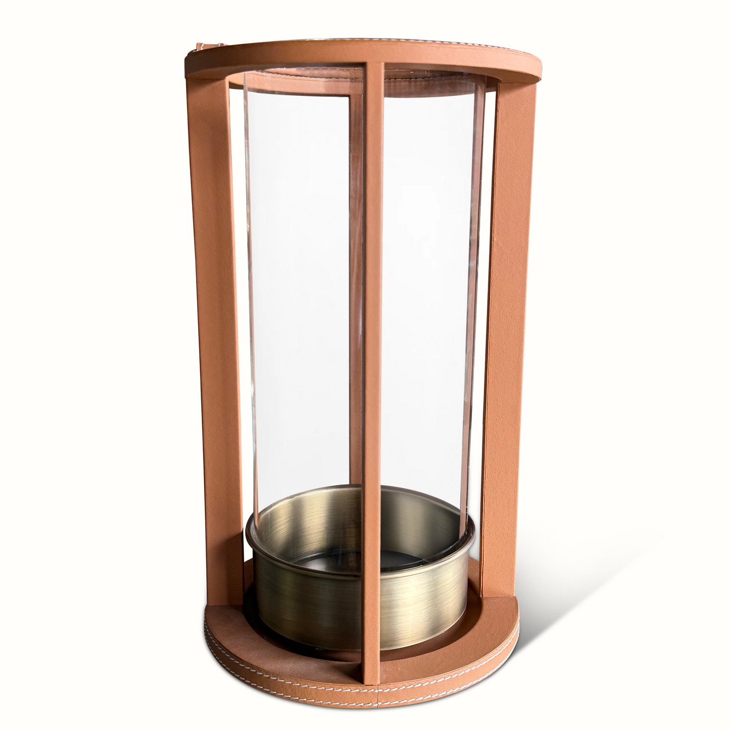 Lanterne cousue en cuir