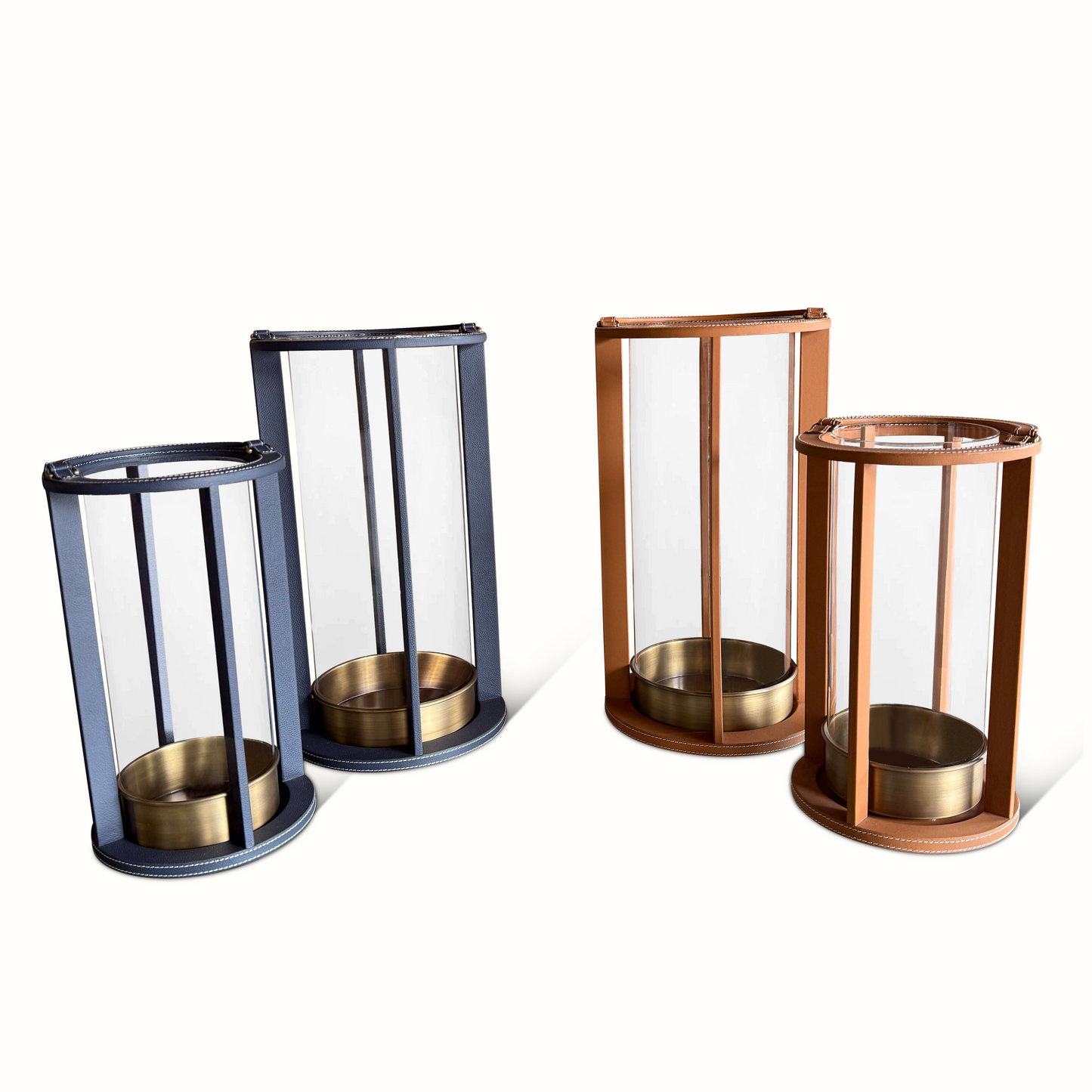 Lanterne cousue en cuir