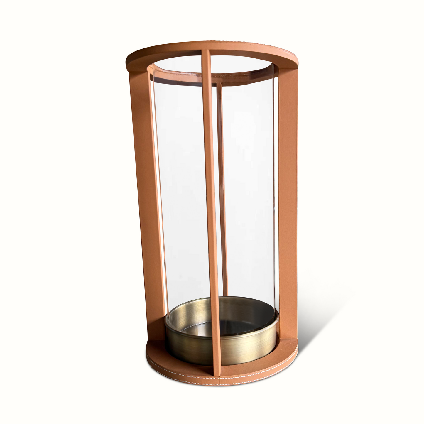 Lanterne cousue en cuir