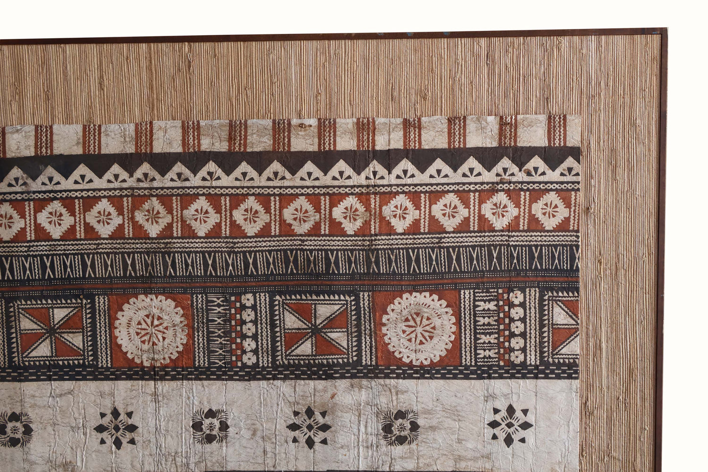 Tissu Tapa polynésien monté et encadré