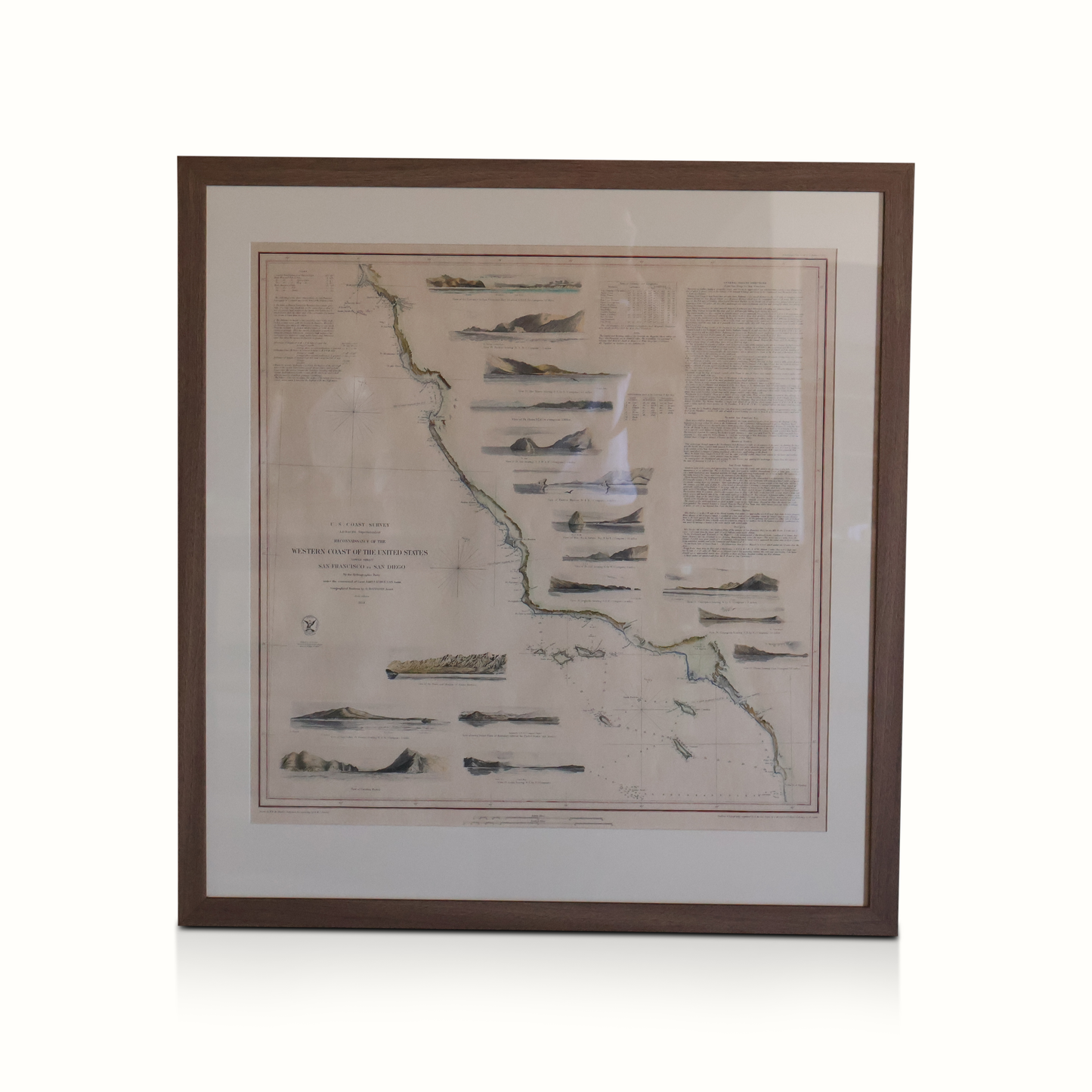 Cartes encadrées de la West Coast Geological Survey de la fin du XIXe siècle