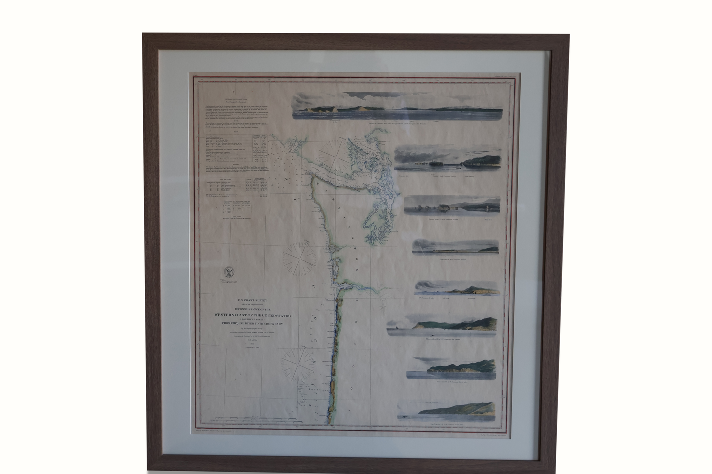 Cartes encadrées de la West Coast Geological Survey de la fin du XIXe siècle