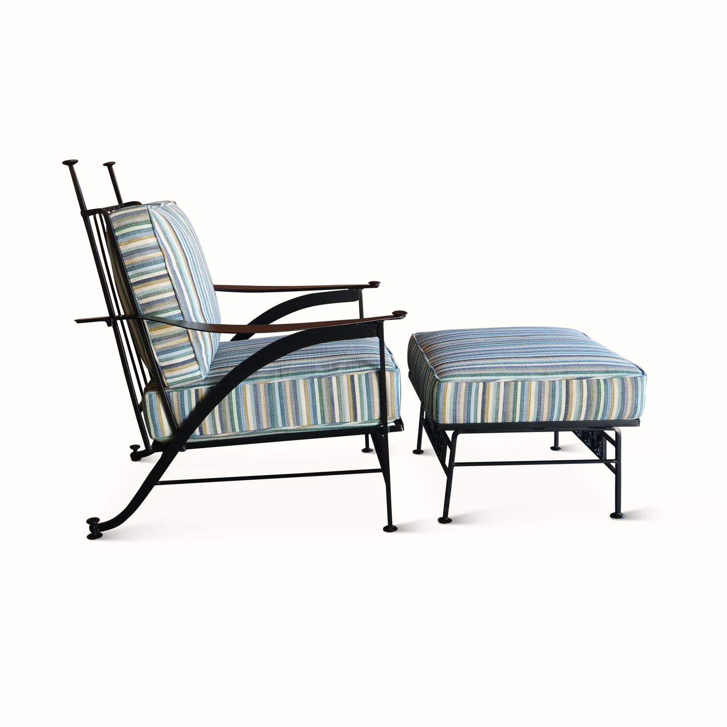 Fauteuil et ottoman en fer par John Salterini