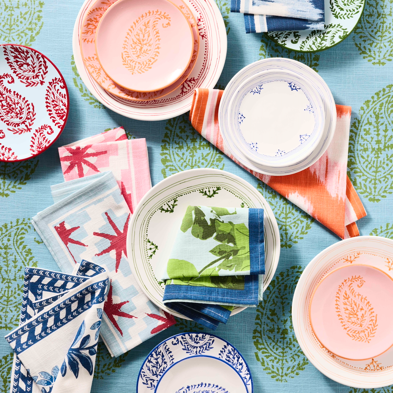 Serviette imprimée Peter Dunham + Hudson Grace Blue Starburst