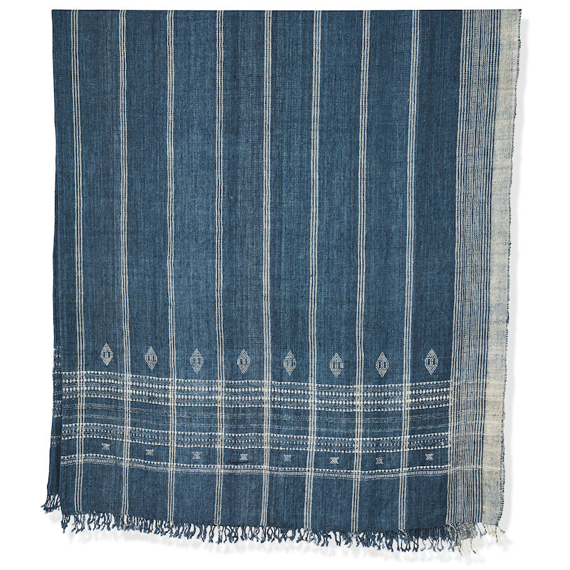 Couvre-lit indien original en indigo