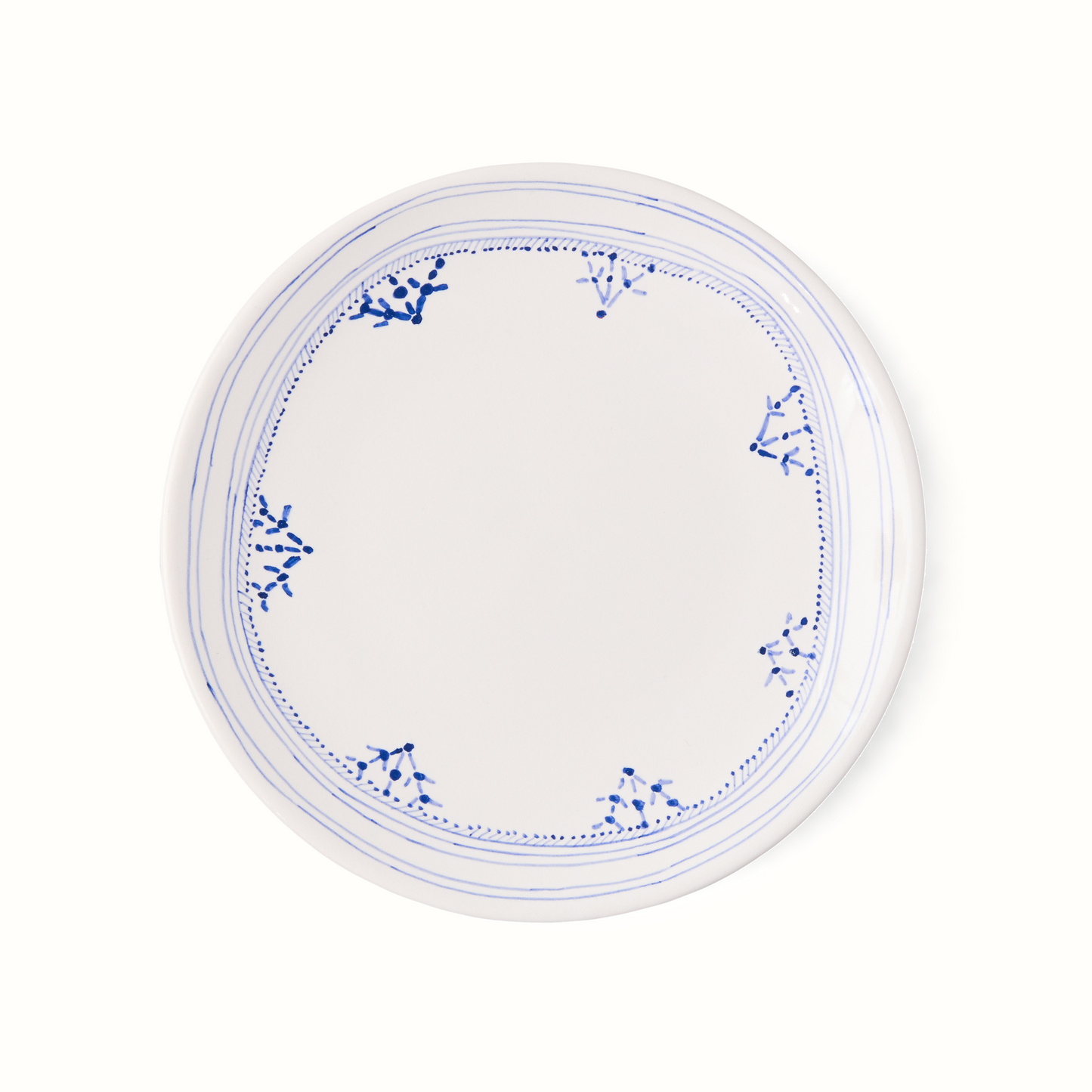Assiette d'apéritif à bordure peinte Blue Fez de Peter Dunham + Hudson Grace