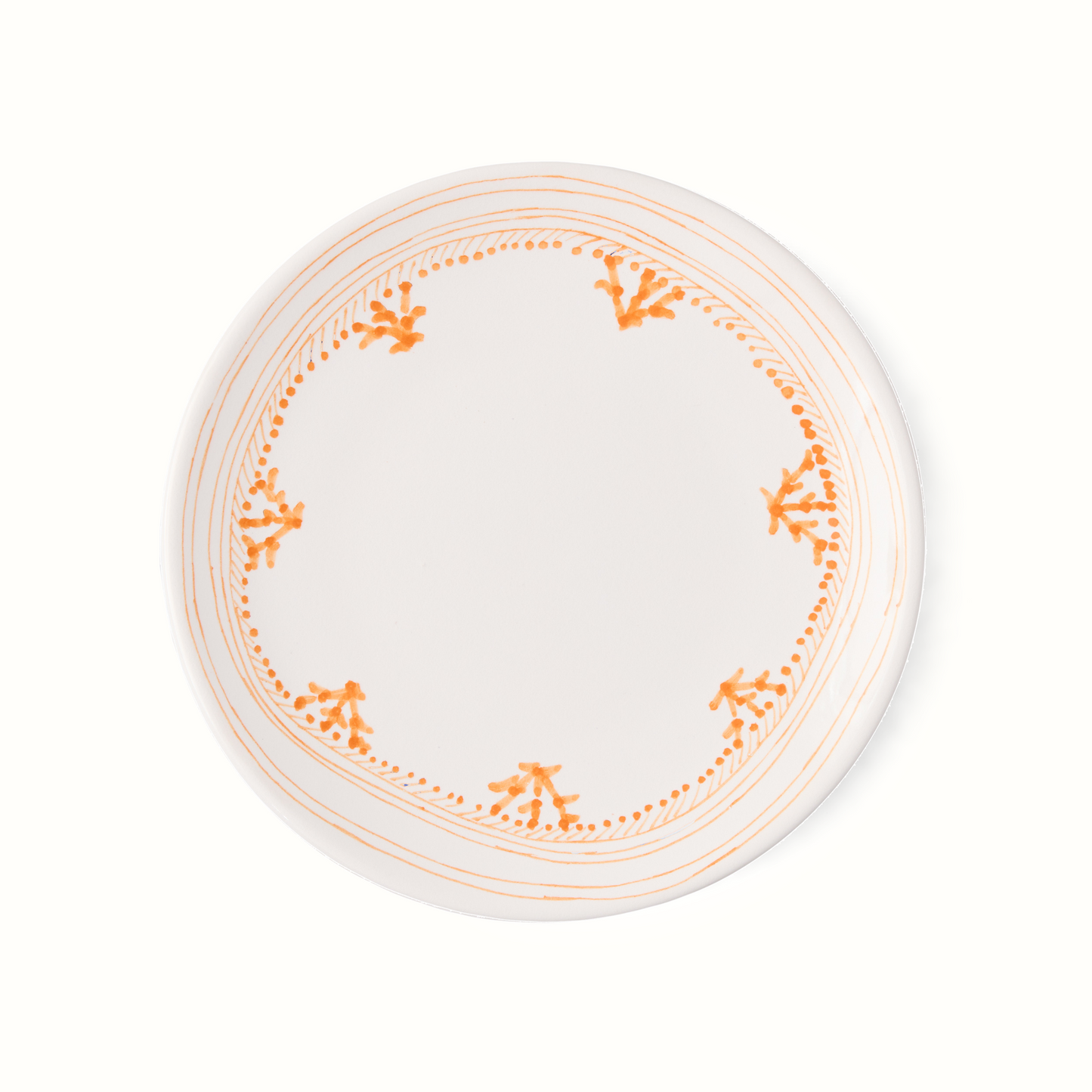 Assiette d'apéritif à bordure peinte Orange Fez de Peter Dunham + Hudson Grace