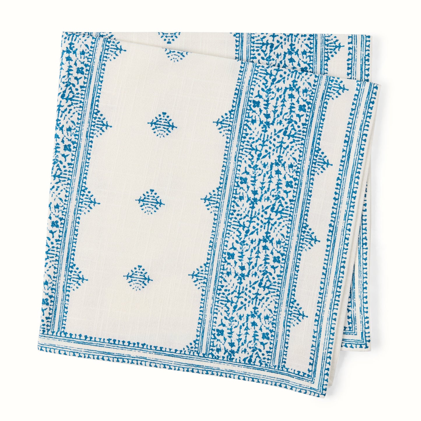 Serviette de table imprimée à rayures bleues Fez Grace de Peter Dunham + Hudson