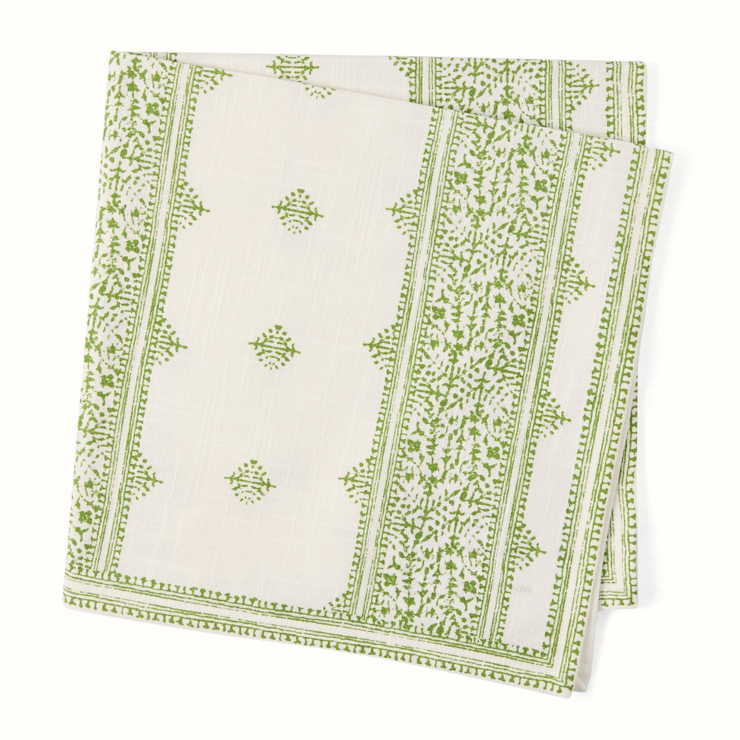 Serviette de table imprimée à rayures vertes Fez Grace de Peter Dunham + Hudson