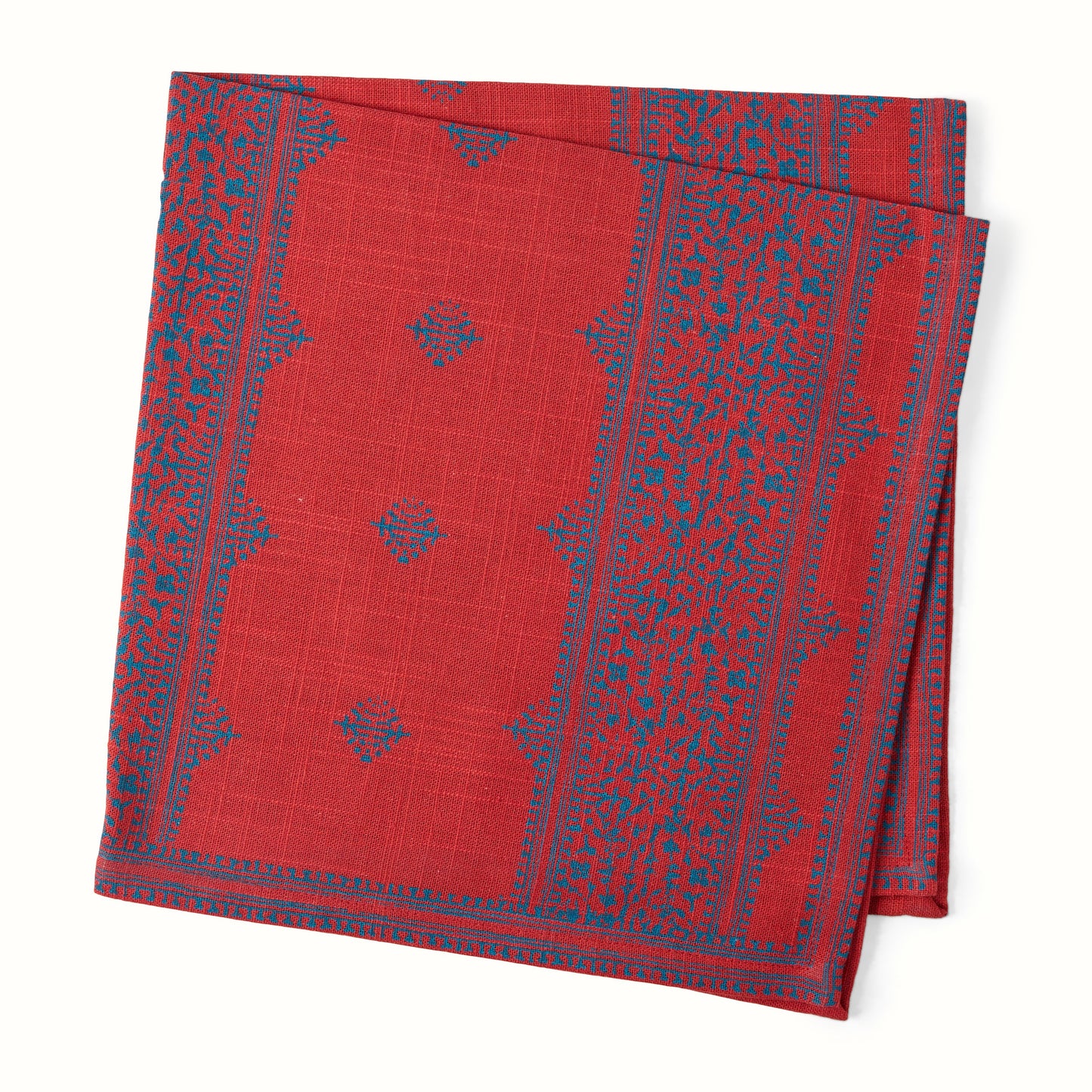 Serviette de table imprimée à rayures rouges Fez Grace de Peter Dunham + Hudson