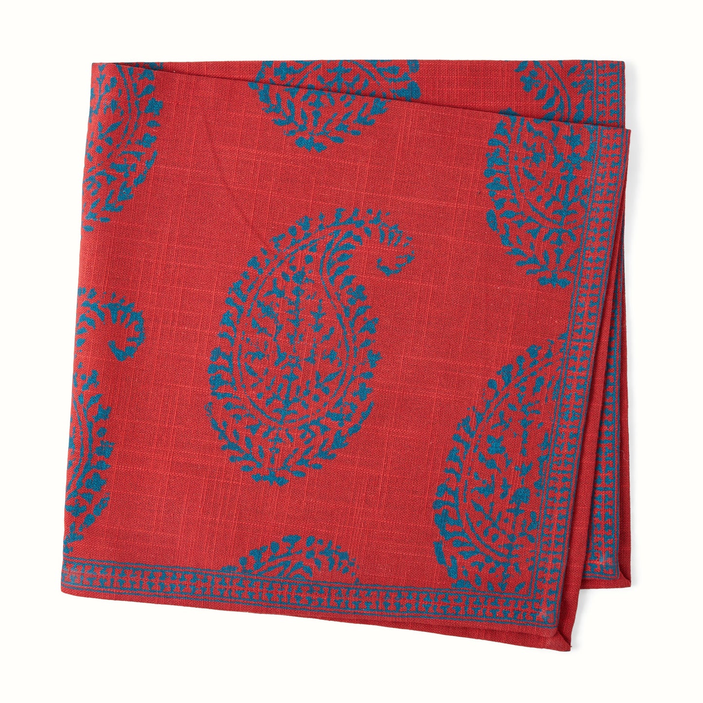 Serviette de table imprimée cachemire rouge Grace de Peter Dunham + Hudson