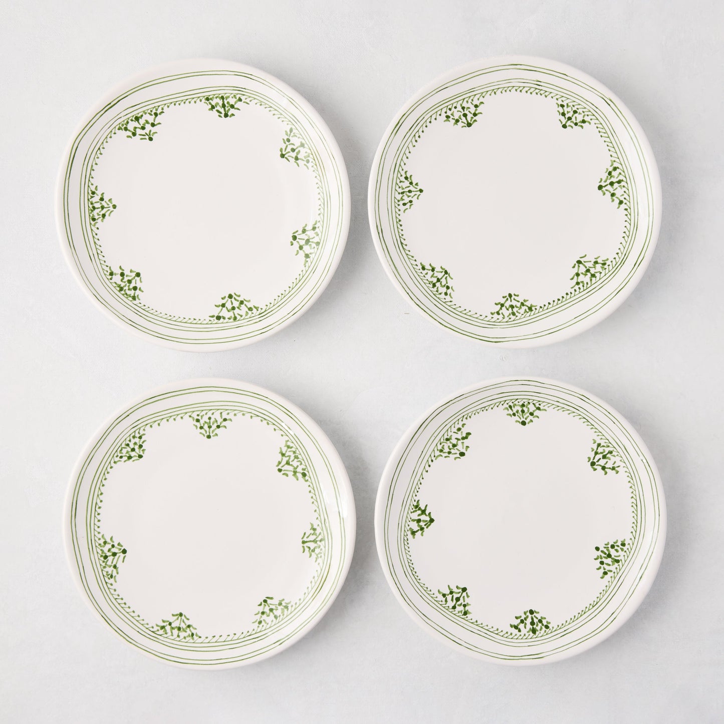 Assiette d'apéritif à bordure peinte Green Fez de Peter Dunham + Hudson Grace
