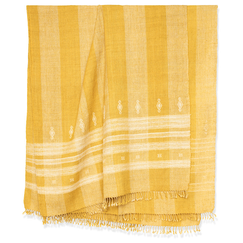 Couvre-lit indien Patna jaune