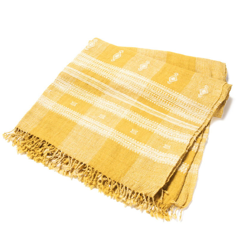 Couvre-lit indien Patna jaune