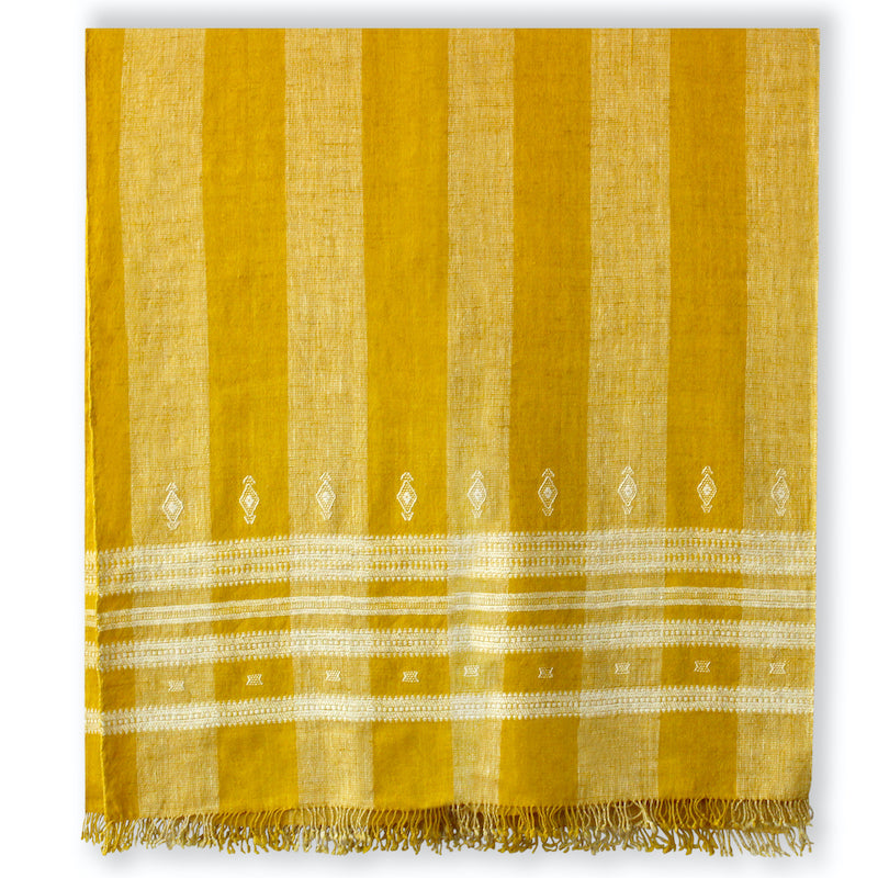 Couvre-lit indien Patna jaune
