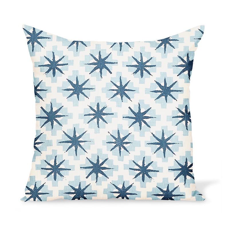 Peter Dunham Textiles Starburst en bleu/oreiller bleu