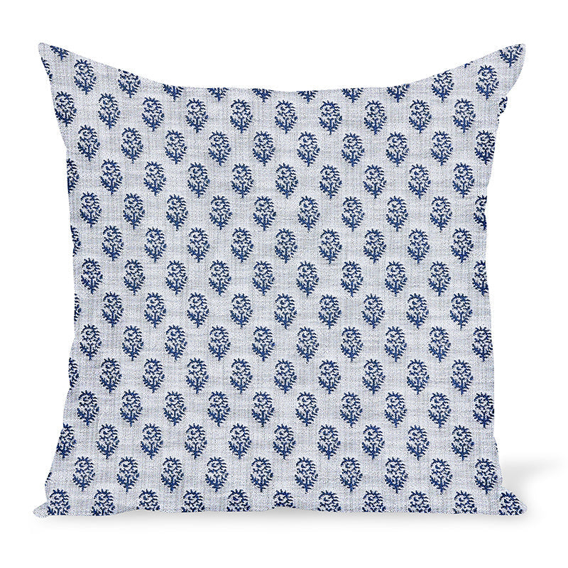 Peter Dunham Textiles Coussin d'extérieur Rajmata indigo/océan