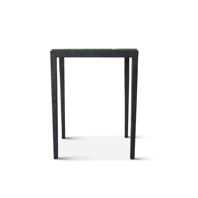 Table d'appoint vintage en fer et verre moulé par Saint Gobain, France, années 1950