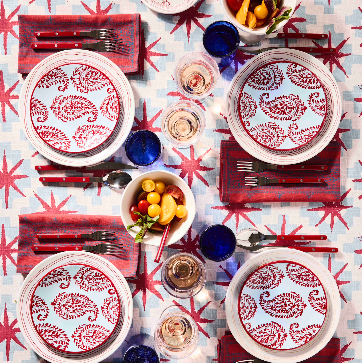 Nappe imprimée étoiles bleues Grace de Peter Dunham + Hudson