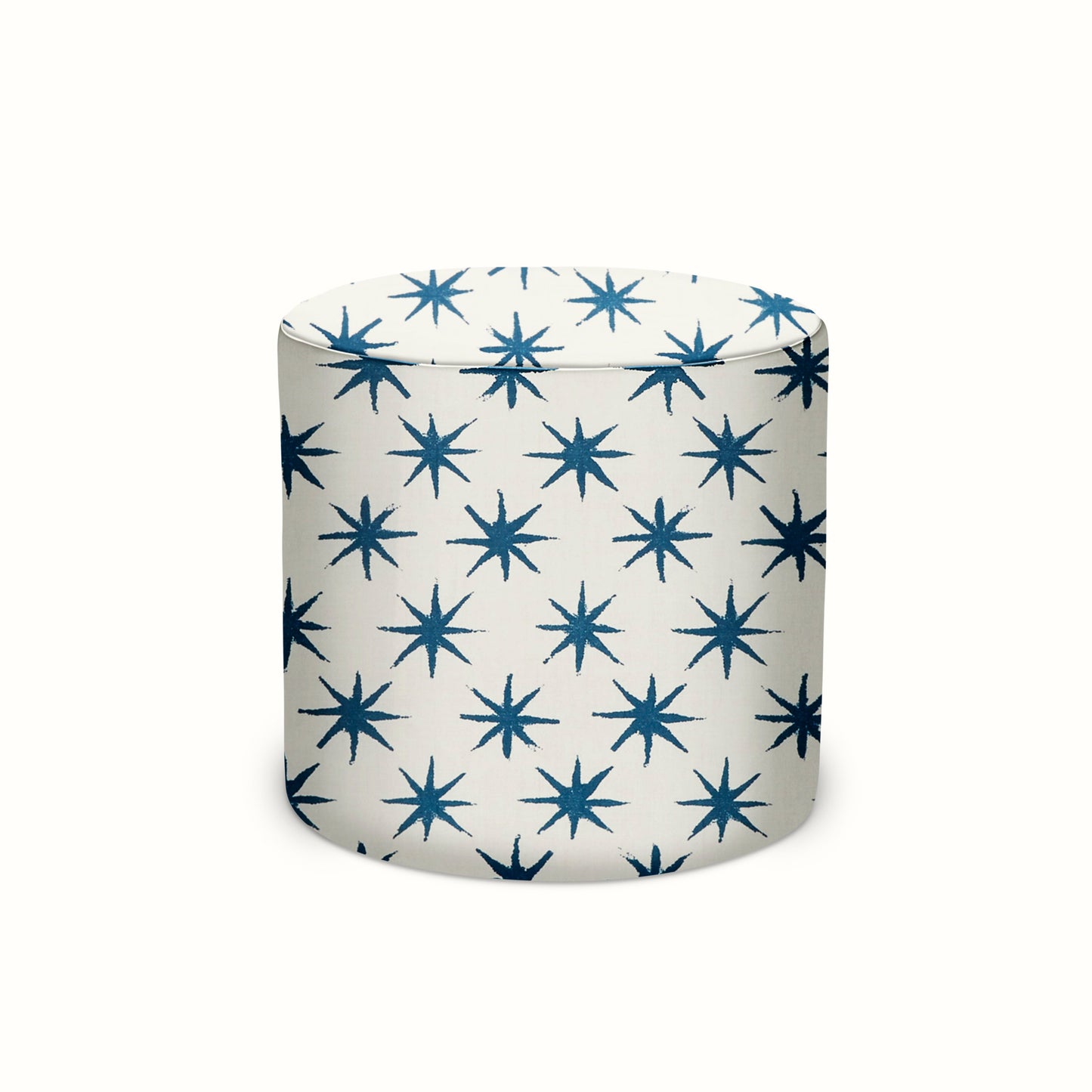 Pouf intérieur/extérieur en Peter Dunham Textiles Starstruck Indigo