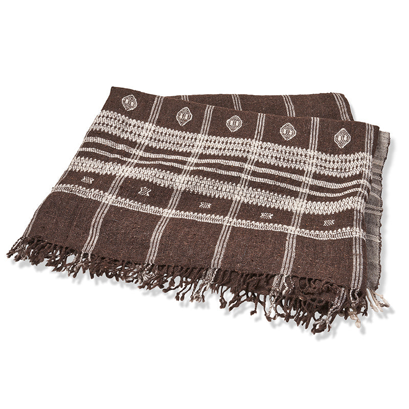 Couvre-lit indien original marron