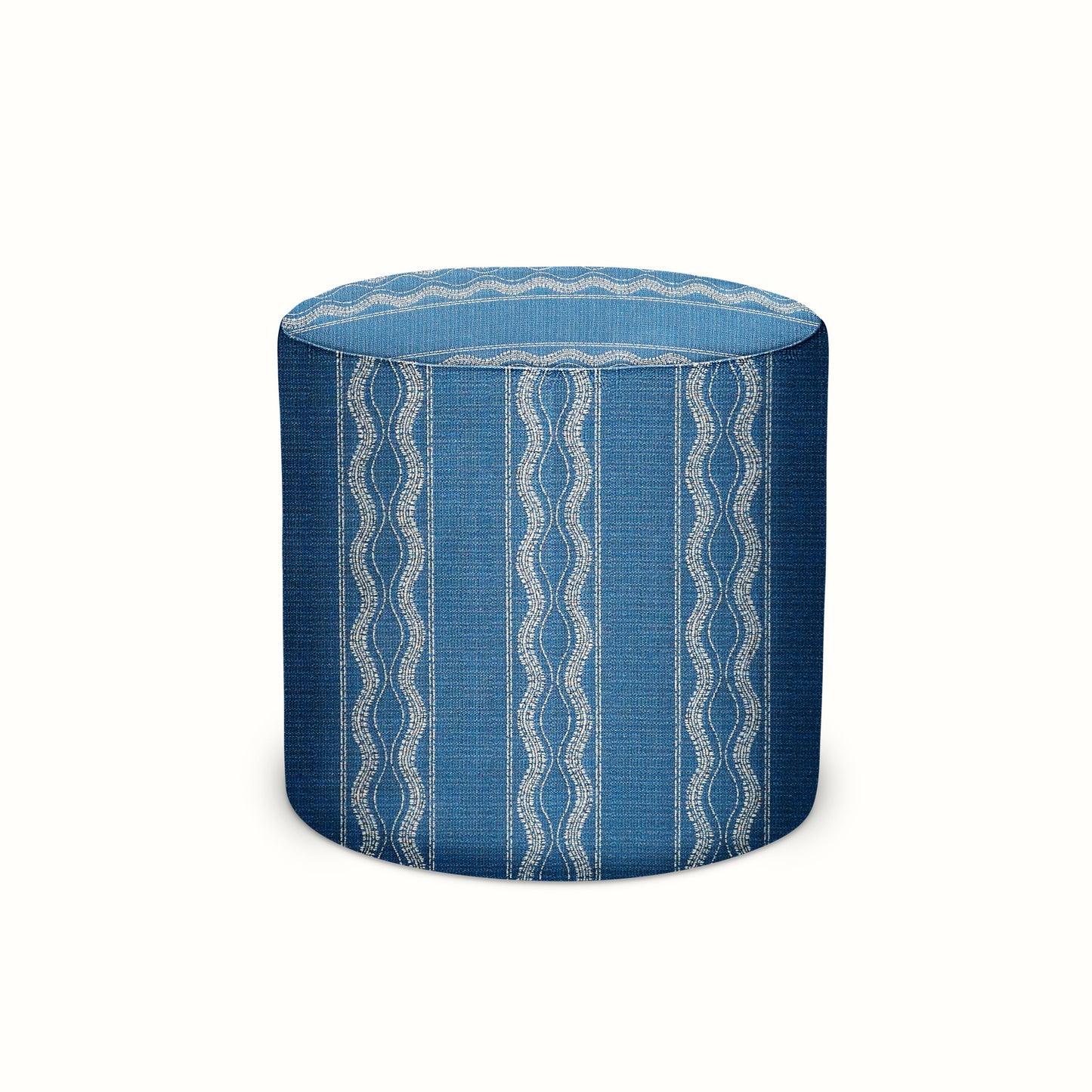 Pouf intérieur/extérieur en lapis-lazuli de Peter Dunham Textiles