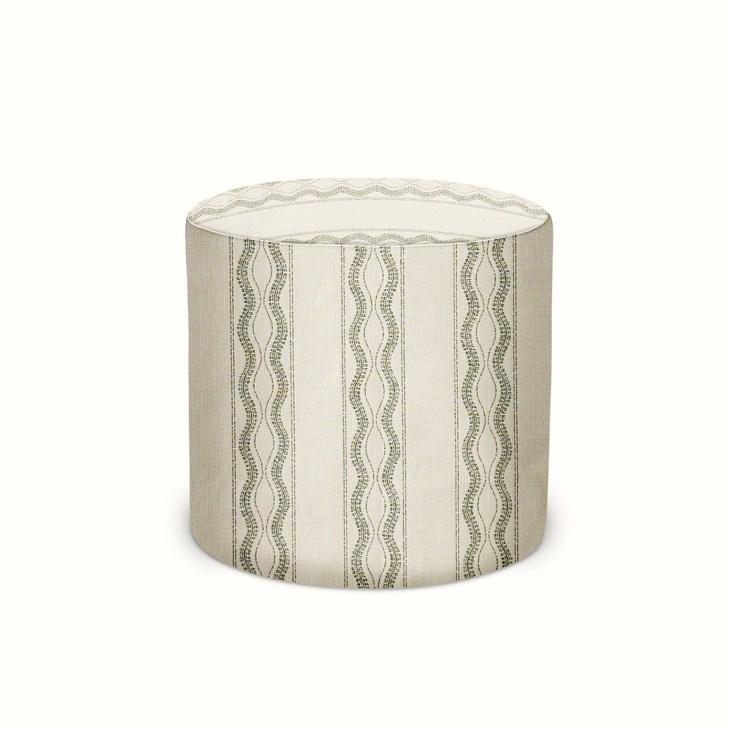 Pouf intérieur/extérieur en Peter Dunham Textiles Zanzibar Naturel/Mousse