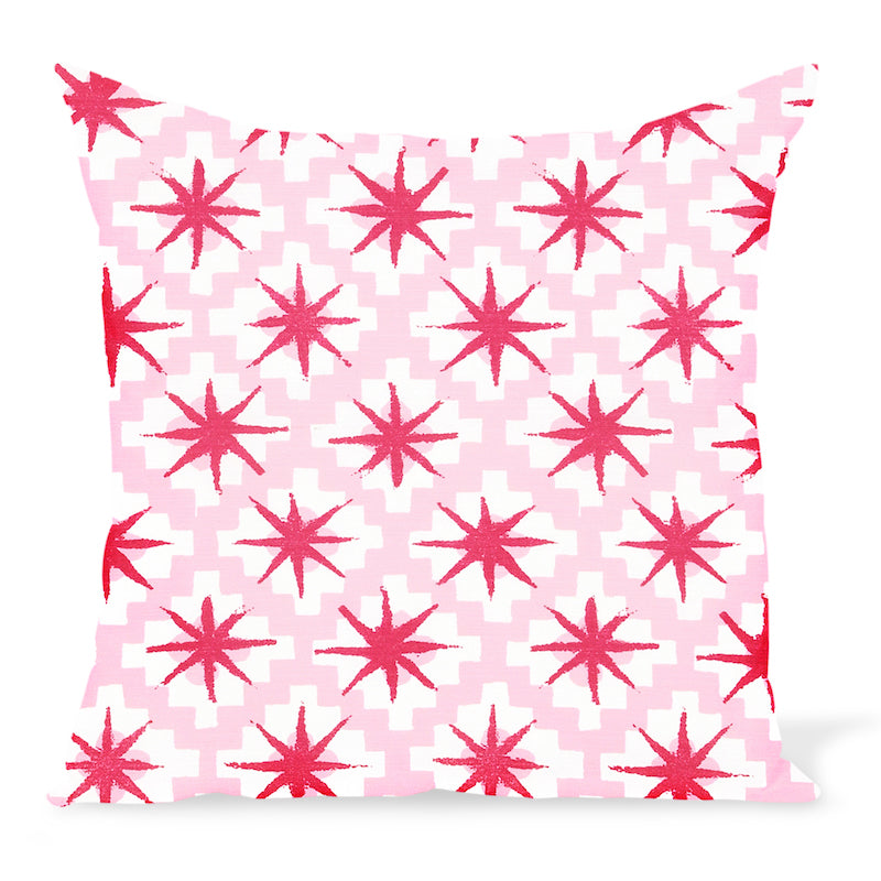 Coussin d'extérieur Peter Dunham Textiles Starburst framboise/rose