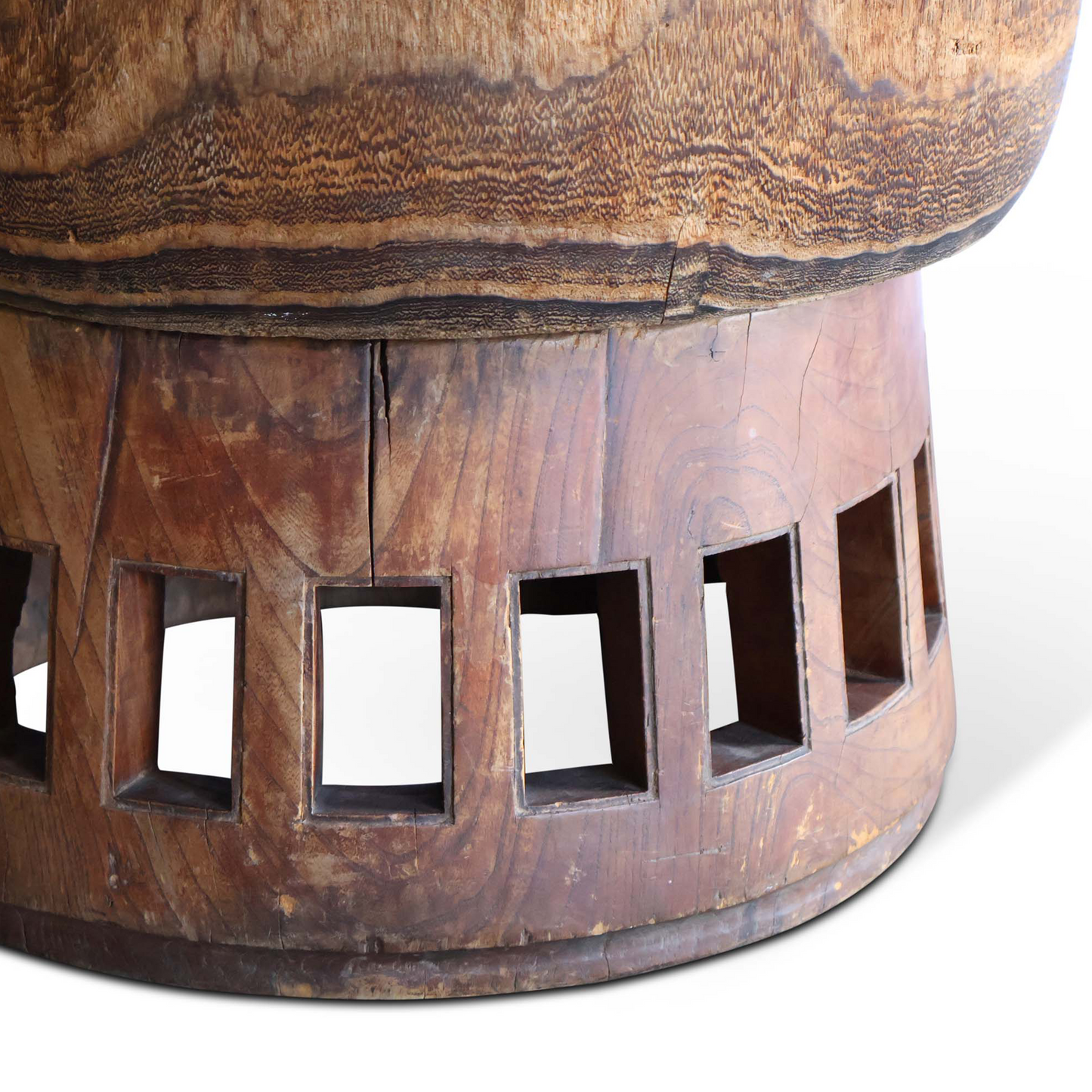 Jardinière japonaise Hibachi en bois et cuivre