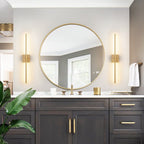 1-Light Black/ Gold/ Nickel Modern Long Linear Strip Wall Sconce Dimmable LED Bathroom Vanity Light