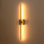 1-Light Black/ Gold/ Nickel Modern Long Linear Strip Wall Sconce Dimmable LED Bathroom Vanity Light