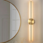1-Light Black/ Gold/ Nickel Modern Long Linear Strip Wall Sconce Dimmable LED Bathroom Vanity Light