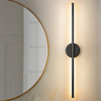 1-Light Black/ Gold/ Nickel Modern Long Linear Strip Wall Sconce Dimmable LED Bathroom Vanity Light