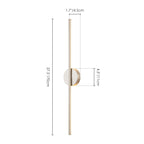 1-Light Black/ Gold/ Nickel Modern Long Linear Strip Wall Sconce Dimmable LED Bathroom Vanity Light