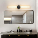 1-Light Black/ Gold/ Nickel Modern Long Linear Strip Wall Sconce Dimmable LED Bathroom Vanity Light