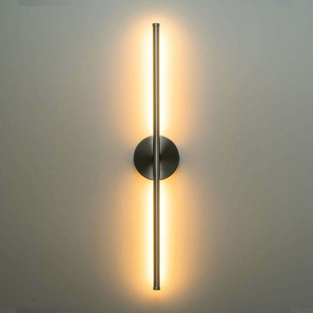 1-Light Black/ Gold/ Nickel Modern Long Linear Strip Wall Sconce Dimmable LED Bathroom Vanity Light