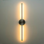 1-Light Black/ Gold/ Nickel Modern Long Linear Strip Wall Sconce Dimmable LED Bathroom Vanity Light