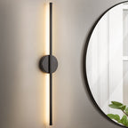 1-Light Black/ Gold/ Nickel Modern Long Linear Strip Wall Sconce Dimmable LED Bathroom Vanity Light