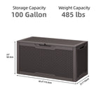 100 Gallon Outdoor Storage Waterproof Deck Box - N/A