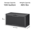 100 Gallon Outdoor Storage Waterproof Deck Box - N/A