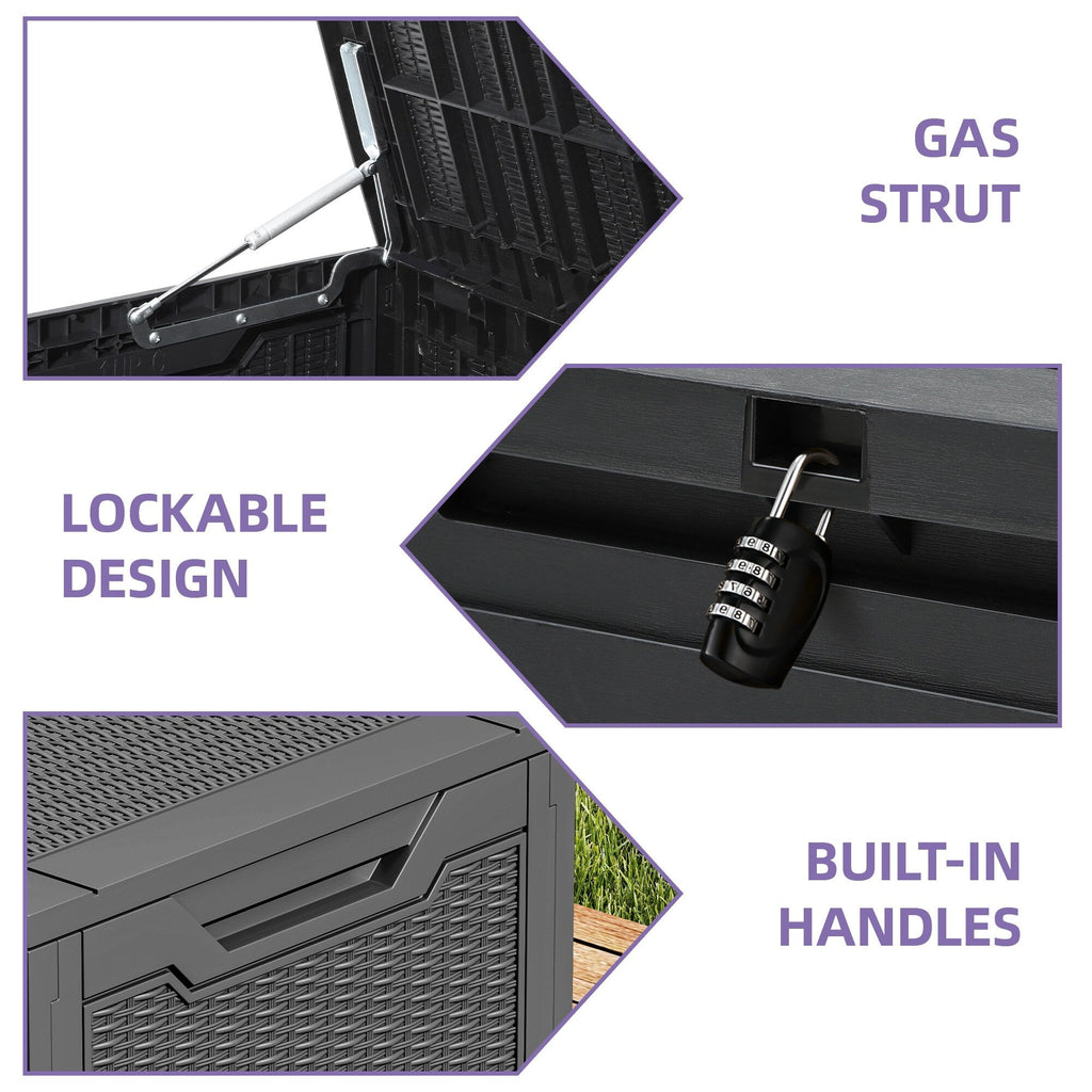 100 Gallon Outdoor Storage Waterproof Deck Box - N/A