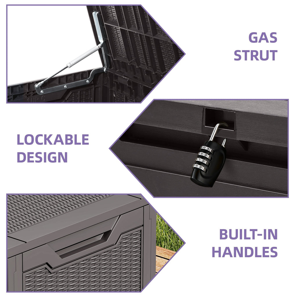 100 Gallon Outdoor Storage Waterproof Deck Box - N/A